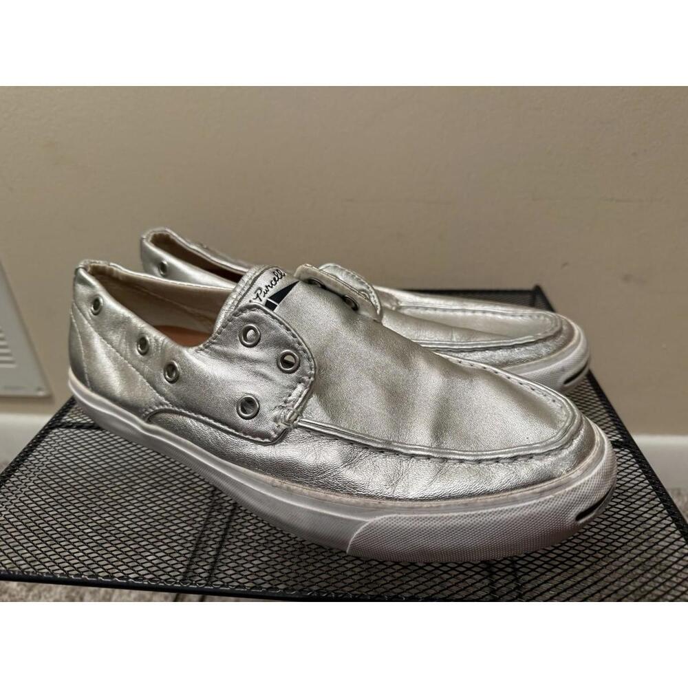 Metallic Silver Jack Purcell Converse Slip On Sneakers - Women’s 9 -